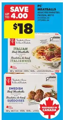 Real Canadian Superstore PC MEATBALLS offer
