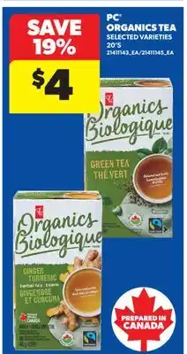 Real Canadian Superstore PC ORGANICS TEA, 20'S offer