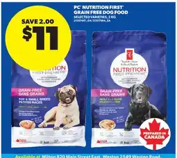 Real Canadian Superstore PC NUTRITION FIRST GRAIN FREE DOG FOOD offer