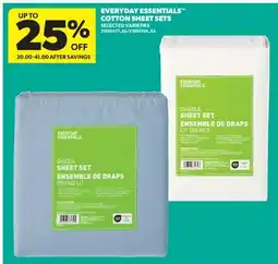 Real Canadian Superstore EVERYDAY ESSENTIALS COTTON SHEET SETS offer