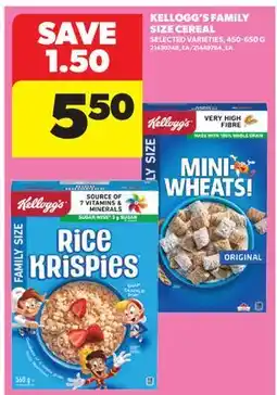 Real Canadian Superstore KELLOGG'S FAMILY SIZE CEREAL offer