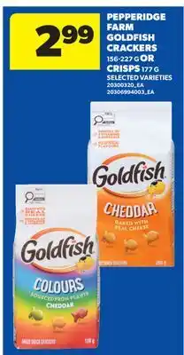 Real Canadian Superstore PEPPERIDGE FARM GOLDFISH CRACKERS, 156-227 G OR CRISPS, 177 G offer