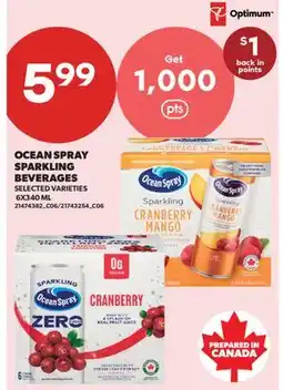 Real Canadian Superstore OCEAN SPRAY SPARKLING BEVERAGES offer
