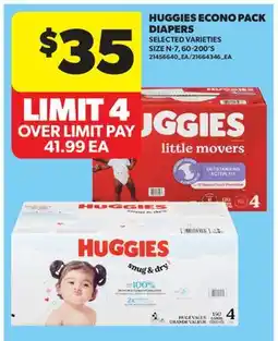Real Canadian Superstore HUGGIES ECONO PACK DIAPERS, 60-200'S offer