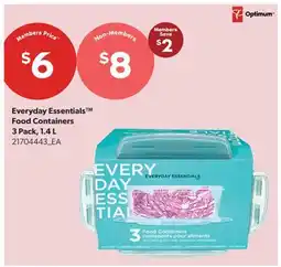 Real Canadian Superstore EVERYDAY ESSENTIALS FOOD CONTAINERS, 3 Pack, 1.4 L offer