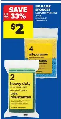 Real Canadian Superstore NO NAME SPONGES, 2/4'S offer