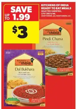 Real Canadian Superstore KITCHENS OF INDIA READY TO EAT MEALS, 270/280 G/ML offer