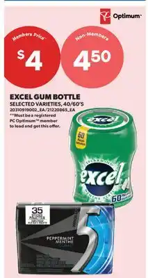 Real Canadian Superstore EXCEL GUM BOTTLE, 40/60'S offer