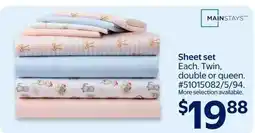 Walmart Mainstays sheet set offer