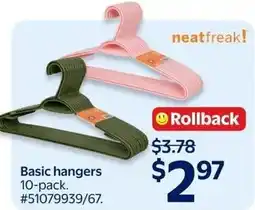 Walmart neatfreak! basic hangers offer