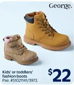 Walmart George kids' or toddlers' fashion boots offer