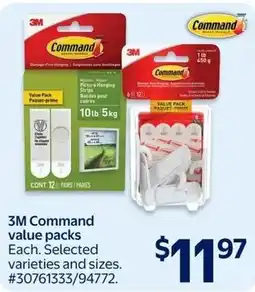 Walmart 3M Command value packs offer