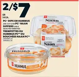 Valu-mart TREMPETTES OU HUMMUS, 200-227 G PC OU BOUCHÉES NAAN PC, 200 G offer