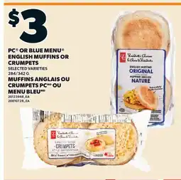 Valu-mart MUFFINS ANGLAIS OU CRUMPETS PC OU MENU BLEU, 284/342 G offer