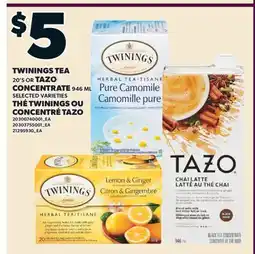 Valu-mart THÉ TWININGS, 20'S OU CONCENTRÉ TAZO offer