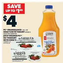 Valu-mart JUS D'ORANGE PC, 1.36 L OU YOGOURT SKYR SIGGI'S offer