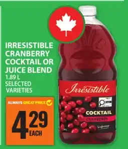 Food Basics IRRESISTIBLE CRANBERRY COCKTAIL OR JUICE BLEND offer