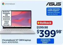 Walmart Asus Chromebook 14" CM14 laptop offer