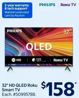 Walmart Philips 32" HD QLED Roku Smart TV offer