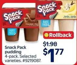 Walmart Snack Pack pudding offer