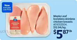 Walmart Maple Leaf boneless skinless chicken breasts offer