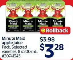 Walmart Minute Maid apple juice offer