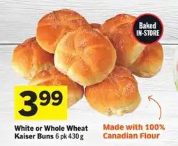 Foodland White or Whole Wheat Kaiser Buns offer