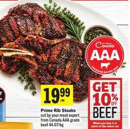 Foodland Prime Rib Steaks offer