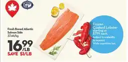 Longo's Fresh Boned Atlantic Salmon Side offer