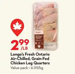 Longo's Longo's Fresh Ontario Air-Chilled, Grain-Fed Chicken Leg Quarters offer