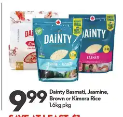 Longo's Dainty Basmati, Jasmine, Brown or Kimora Rice offer