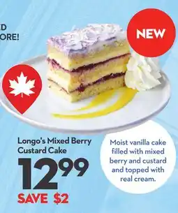 Longo's Longo's Mixed Berry Custard Cake offer