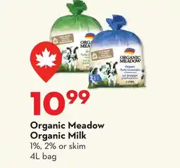 Longo's Organic Meadow Organic Milk offer