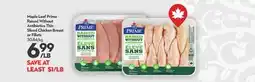 Longo's Maple Leaf Prime Raised Without Antibiotics Thin Sliced Canadian Breast or Fillets offer