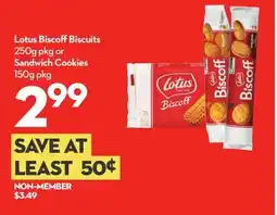 Longo's Lotus Biscoff Biscuits 250g pkg or Sandwich Cookies 150g pkg offer