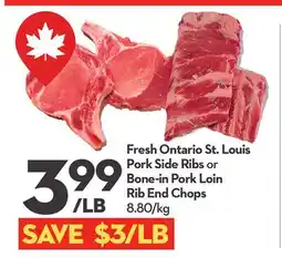 Longo's Fresh Ontario St. Louis Pork Side Ribs or Bone-in Pork Loin Rib End Chops offer