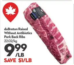 Longo's duBreton Raised Without Antibiotics Pork Back Ribs offer