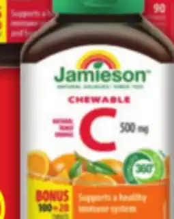 Food Basics JAMIESON CHEWABLE VITAMIN C, D3 OR IRON offer