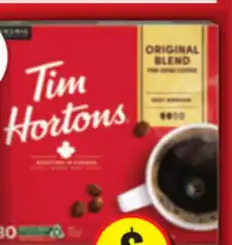Food Basics TIM HORTONS GROUND COFFEE 825 - 875G COFFEE CAPSULES 30'S offer