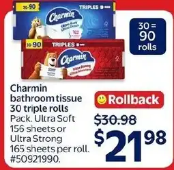 Walmart Charmin bathroom tissue offer