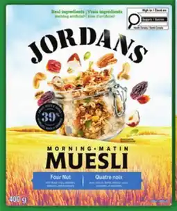 Food Basics JORDANS MORNING CRISP OR MUESLI CEREAL offer