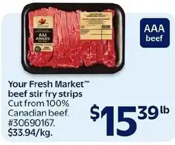 Walmart Your Fresh Market beef stir fry strips offer