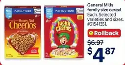 Walmart General Mills family size cereal offer