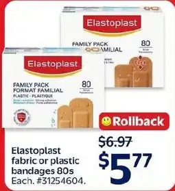 Walmart Elastoplast fabric or plastic bandages offer