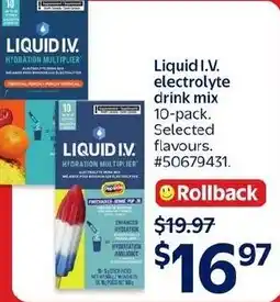 Walmart Liquid I.V. electrolyte drink mix offer