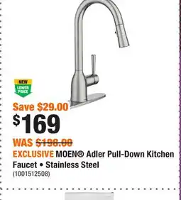 Home Depot EXCLUSIVE MOEN Adler Pull-Down Kitchen Faucet • Stainless Steel offer