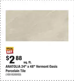 Home Depot ANATOLIA 24 x 48 Vermont Oasis Porcelain Tile offer