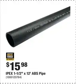 Home Depot IPEX 1-1/2 x 12' ABS Pipe offer
