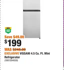 Home Depot EXCLUSIVE VISSANI 4.5 Cu. Ft. Mini Refrigerator offer