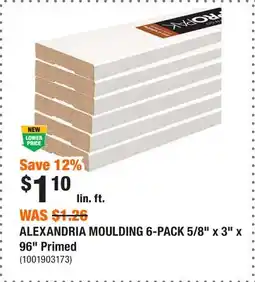 Home Depot ALEXANDRIA MOULDING 6-PACK 5/8 x 3 x 96 Primed offer
